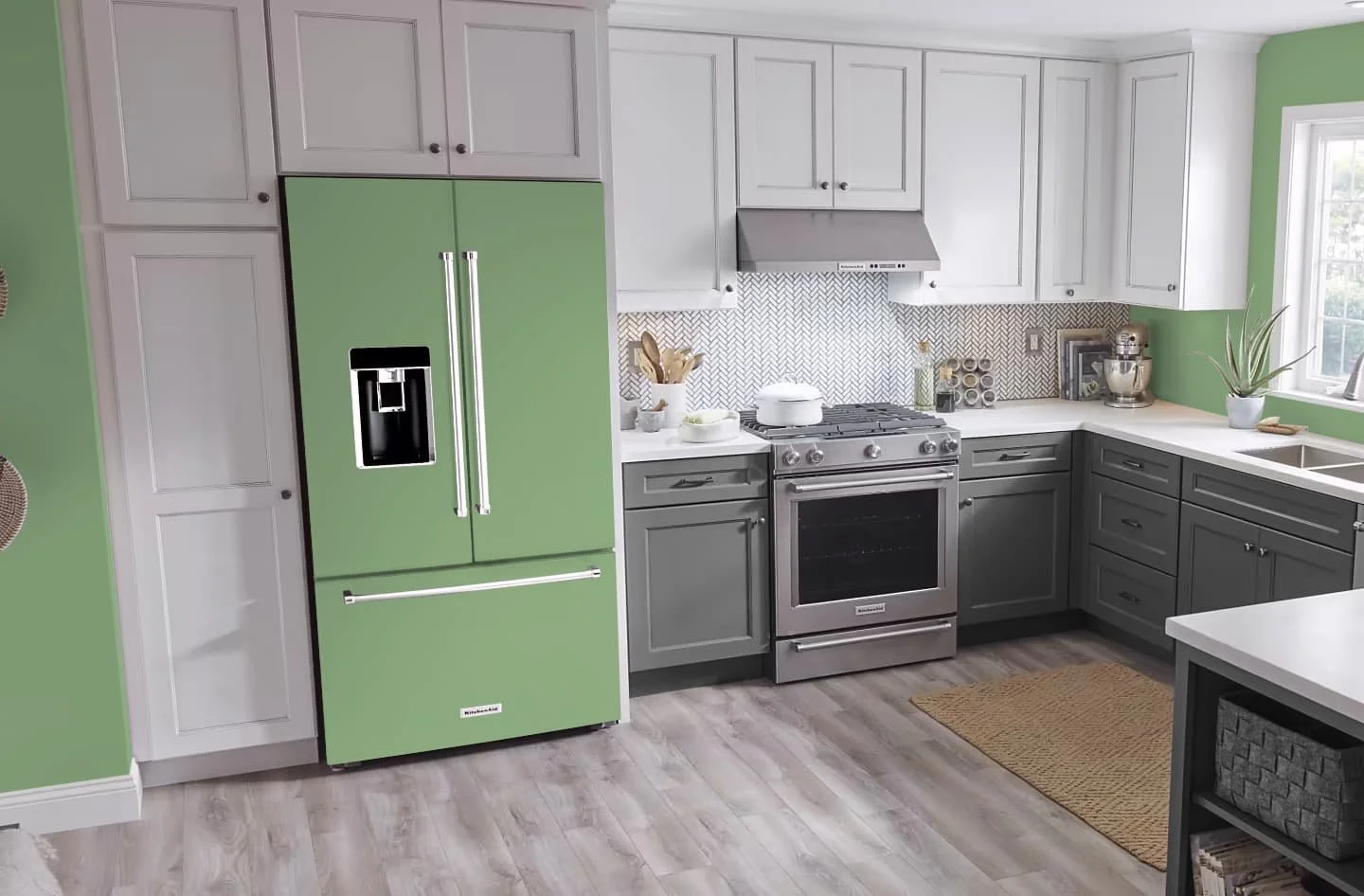 SWページ Lounge Green SW 6444 Paint-Matched Refrigerator Wrap